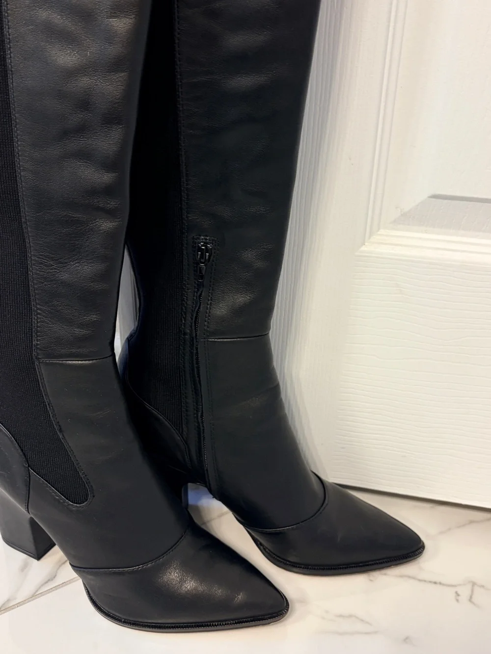 Sam Edelman Natasha Over The Knee Leather Boots Black 8